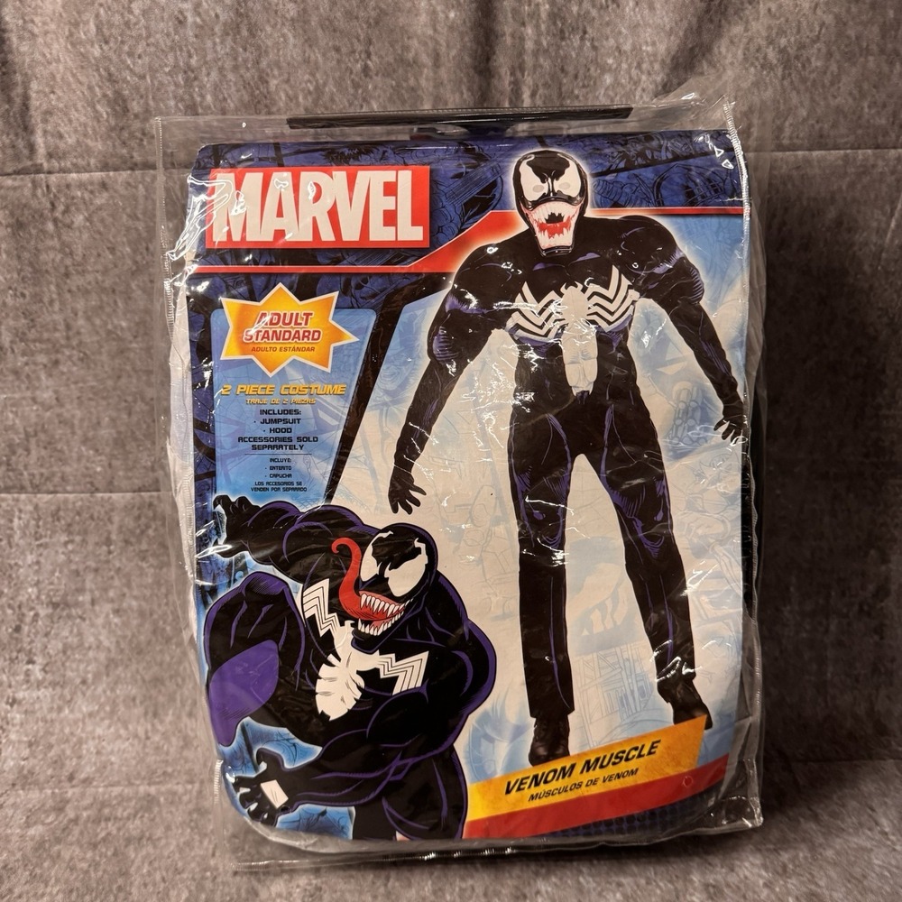 Marvel Venom Men's Muscle 2 Piece Halloween Costume & Mask: ADULT STANDARD LARGE